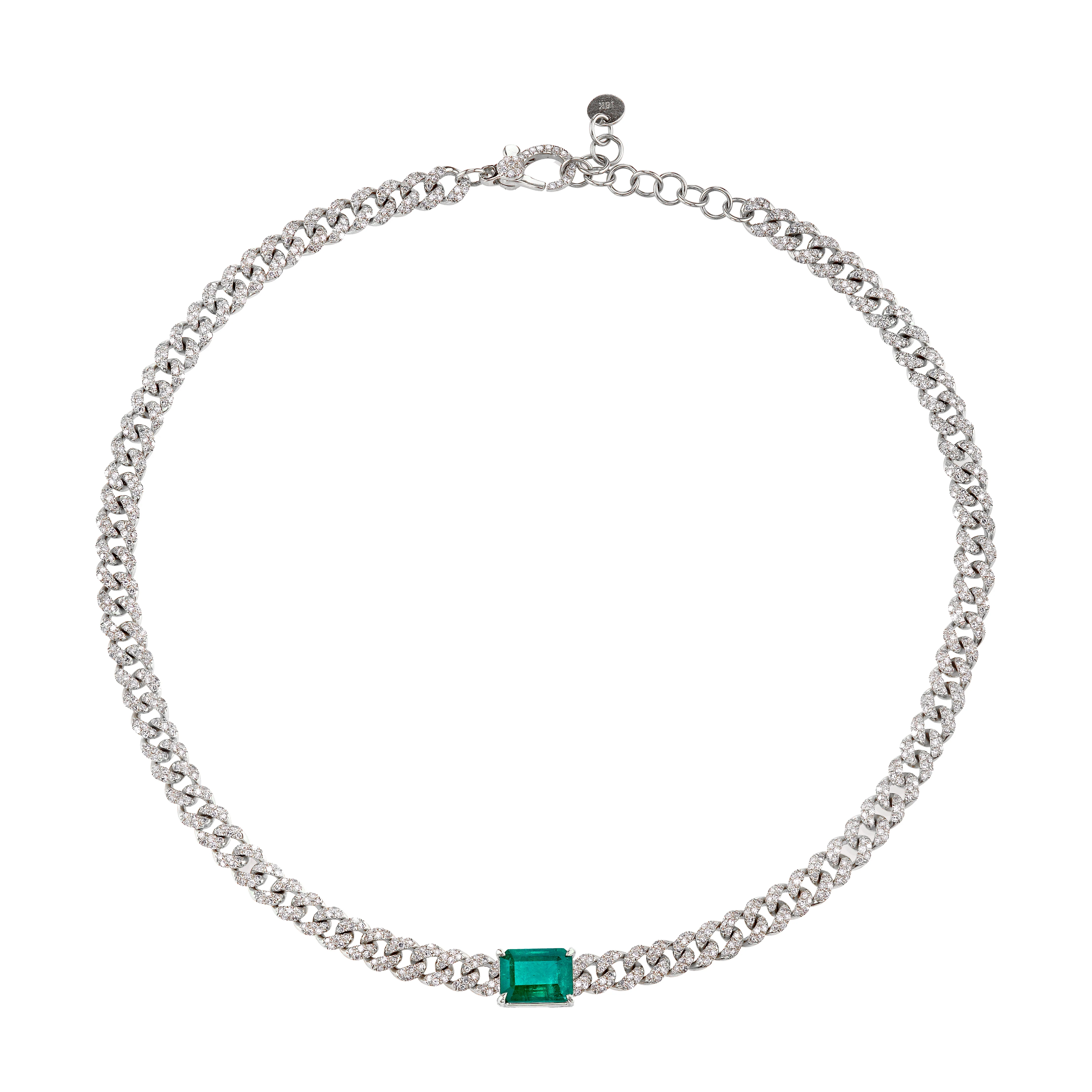 EMERALD PENDANT LINK NECKLACE - Image 4