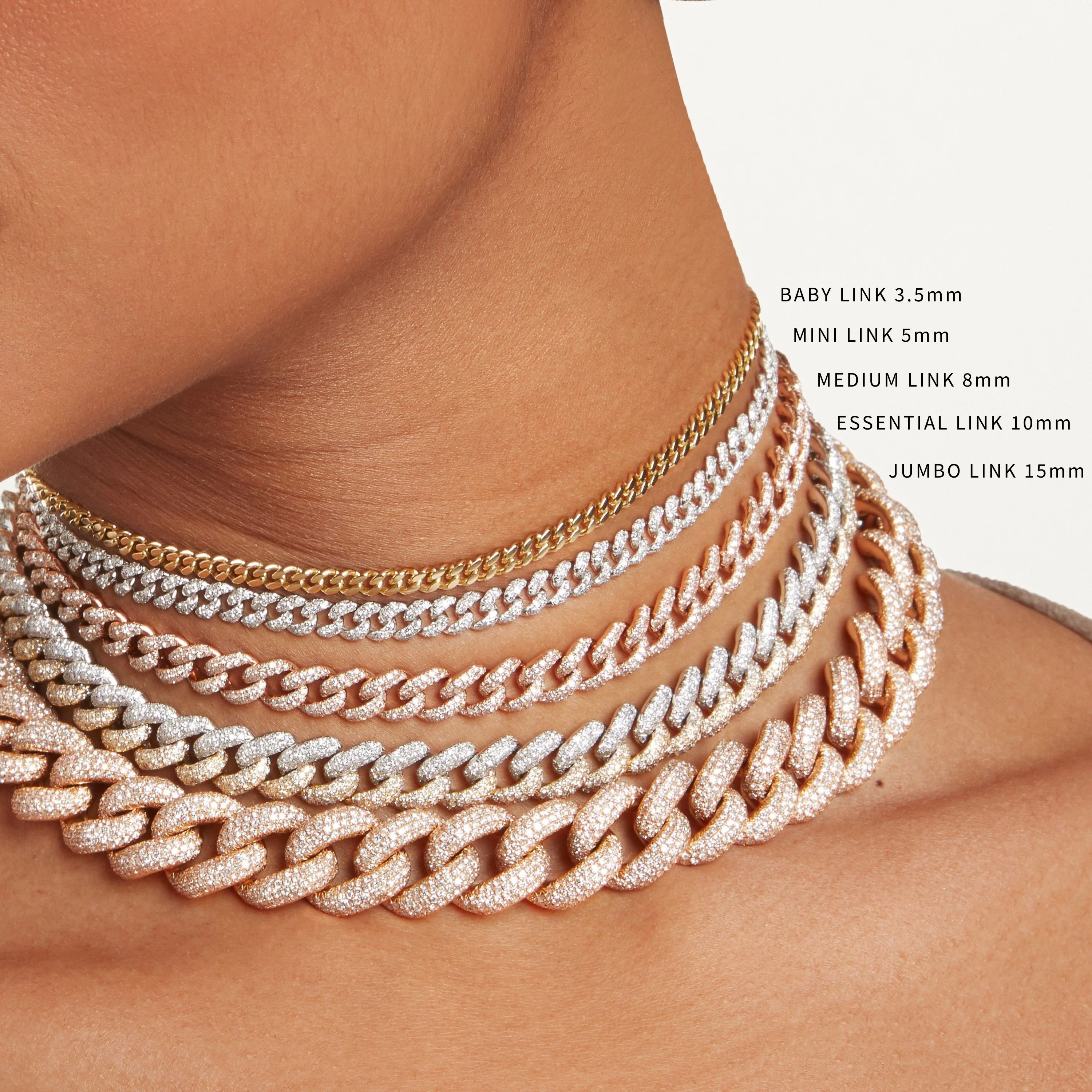 DIAMOND BAGUETTE DROP LINK NECKLACE - Image 7