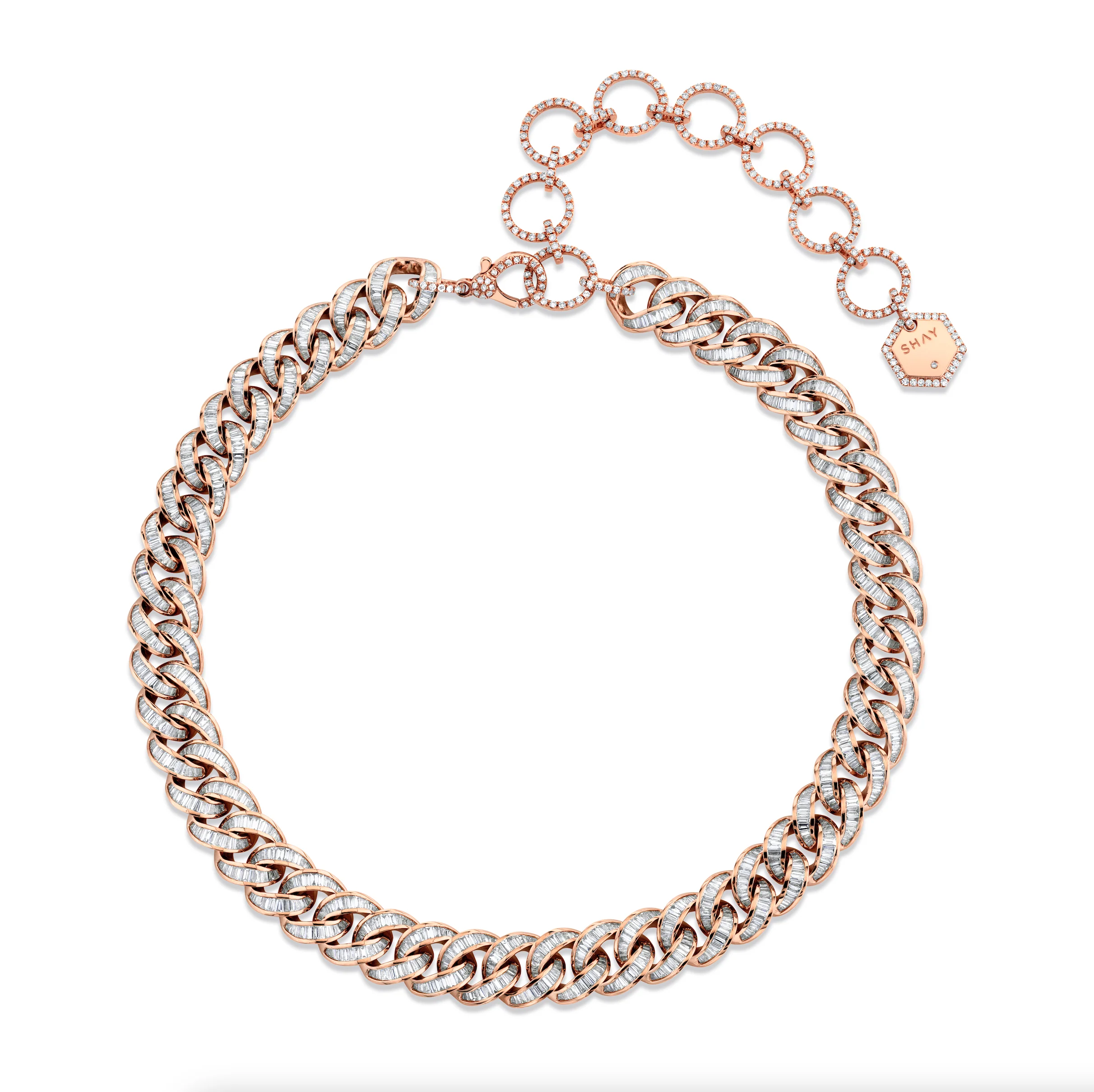 DIAMOND BAGUETTE ESSENTIAL LINK NECKLACE - Image 4