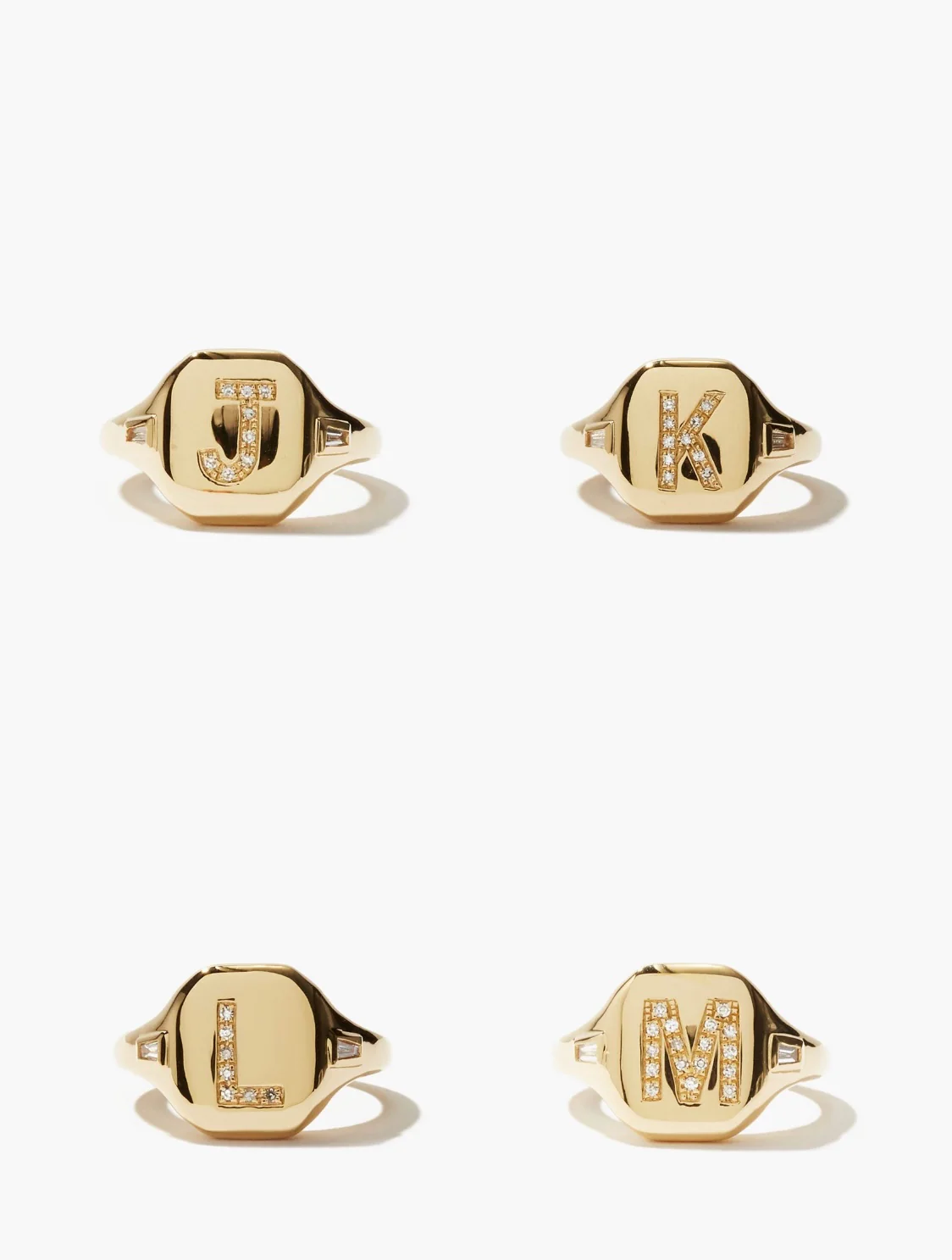 DIAMOND INITIAL PINKY RING - Image 7