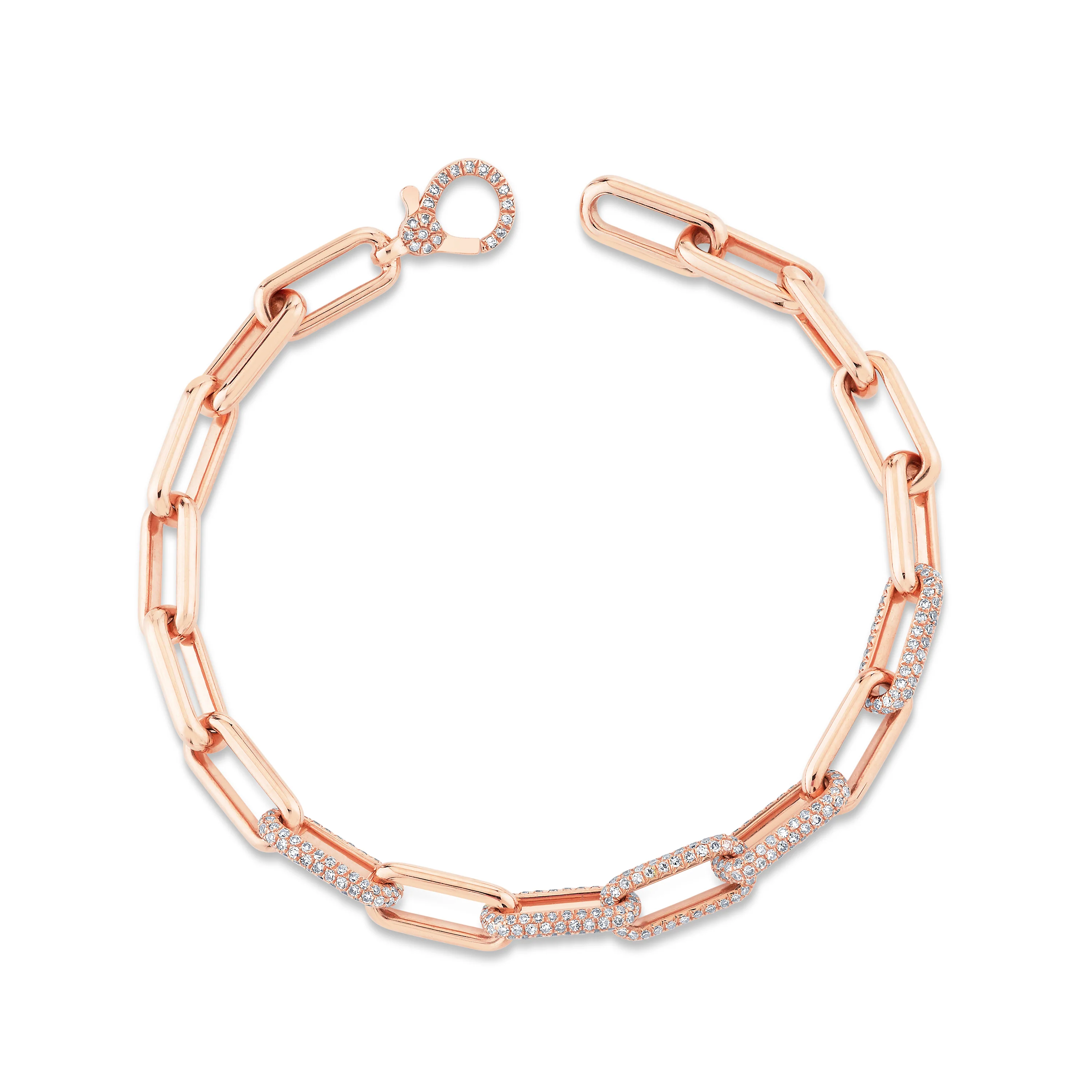 DIAMOND PARTIAL PAVE MINI CABLE LINK BRACELET - Image 4