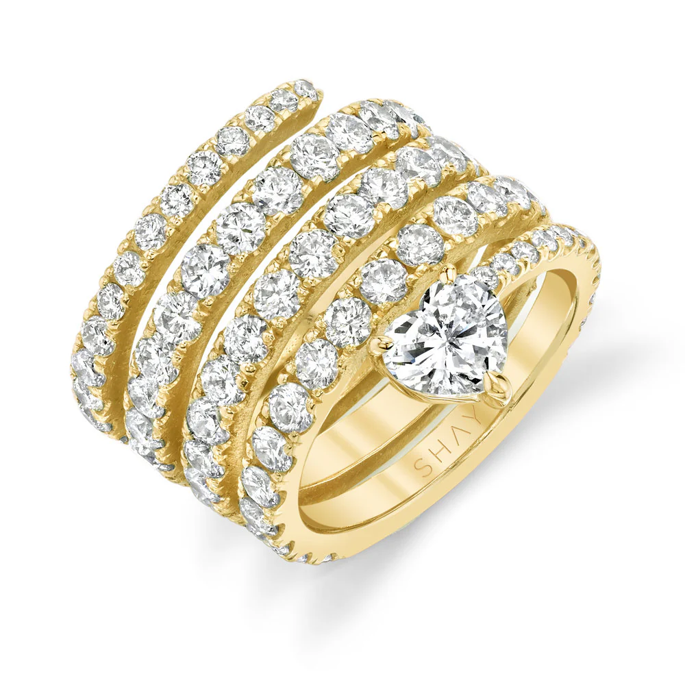 DIAMOND SPIRAL HEART PINKY RING - Image 3
