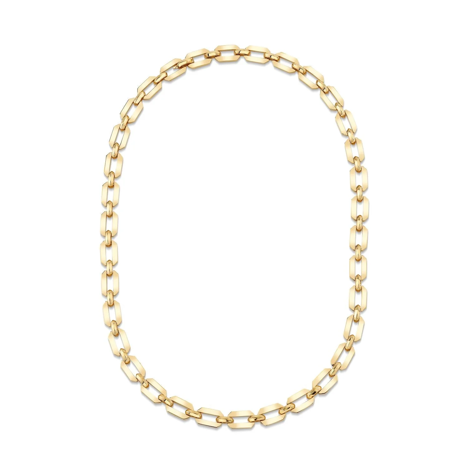 SOLID GOLD FLAT GEO LINK NECKLACE - Image 3